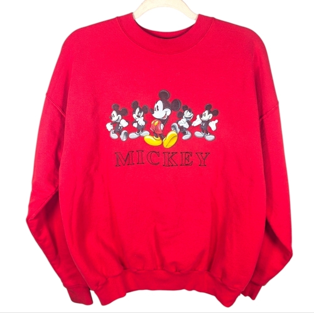 Vintage Disney Store Mickey Mouse Front Graphic Woman's Sweater Size Large